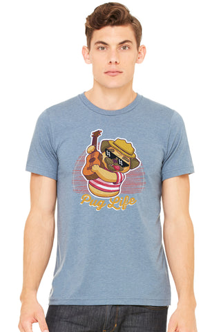 men's, t-shirt, pug life, dogs, animal lovers,threadloops, apparel, 100% cotton, Side-seamed
