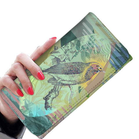 Wallet, case, ladies pouch,wallet, nightingale, birds, animals, forest, threadloops