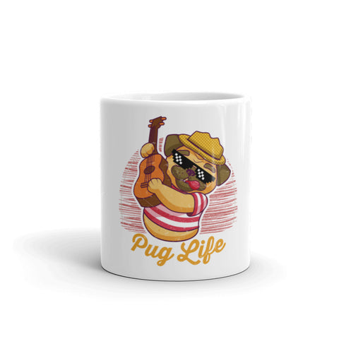  Ceramic, Dishwasher and microwave safe, mug, pug, dogs, animals, cool design, guitar, music