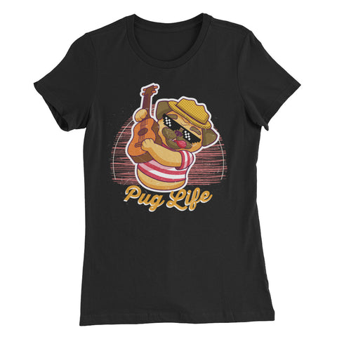 ladies, t-shirt, pug life, dogs, animal lovers, threadloops, apparel, 100% cotton, Side-seamed