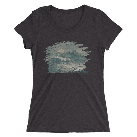 women's, ladies, short sleeve t-shirt, apparel, art, grace ighut, waves, breathable ,soft, classic t-shirt,form fitting shirt,crewneck